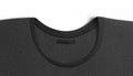 Blank black t-shirt collar with narrow rectangular label mock up