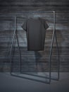 Blank black t-shirt. 3d rendering