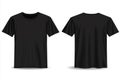 Blank Black T-Shirt Template Front and Back View for Custom Designs and Apparel Mockups in Graphic Design Projects Royalty Free Stock Photo