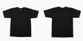 blank black t-shirt set isolated  mock up tshirt for print. Royalty Free Stock Photo