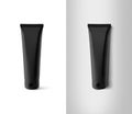 Blank black tube design mockup set, isolated, clipping path. Royalty Free Stock Photo