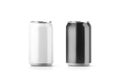 Blank black and white aluminium soda can mockup