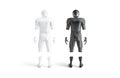 Blank black and white american football uniform mockup, back view Royalty Free Stock Photo