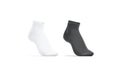 Blank black and white ancle socks mockup set, half-turned view Royalty Free Stock Photo