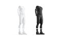 Blank black and white basketball uniform mockup, side view Royalty Free Stock Photo