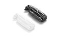 Blank black and white bread cellophane pack mockup, side view