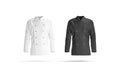 Blank black and white chef jacket mockup set, front view