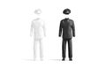 Blank black and white chef uniform mockup set, front view