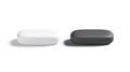 Blank black and white closed glasses case mockup set, isolated