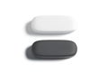 Blank black and white closed glasses case mockup set, isolated