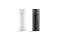 Blank black and white closed spray can mockup, front view Royalty Free Stock Photo