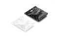 Blank black and white die-cut small plastic bag mockup, isolated