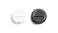 Blank black and white disposable coffee cup lid mockup