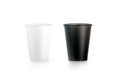 Blank black and white disposable paper cup mock up isolated