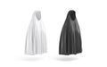 Blank black and white female chador mockup, side view Royalty Free Stock Photo