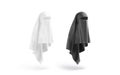 Blank black and white female niqab mockup, side view Royalty Free Stock Photo