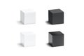 Blank black and white gloss and matte cube mockup set