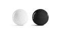Blank black and white glossy soccer ball mockup, looped rotation