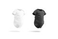 Blank black and white half sleeve baby bodysuit mockup, isolated Royalty Free Stock Photo