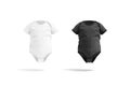Blank black and white half sleeve baby bodysuit mockup, isolated Royalty Free Stock Photo