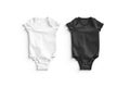 Blank black and white half sleeve baby bodysuit mockup lying Royalty Free Stock Photo