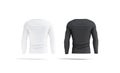 Blank black and white longsleeve t-shirt mockup set, back view Royalty Free Stock Photo