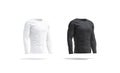 Blank black and white longsleeve t-shirt mockup set, side view Royalty Free Stock Photo