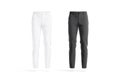 Blank black and white man pants mockup, front view