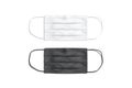 Blank black and white medical protection mask mockup, top view