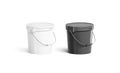 Blank black and white paint bucket with handle mock up Royalty Free Stock Photo