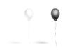 Blank black and white pear balloon flying mockup, front view