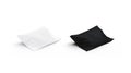 Blank black and white pillow mock up set, side view