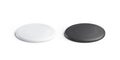 Blank black and white plastic frisbee mockup set, isolated, Royalty Free Stock Photo