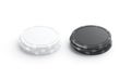 Blank black and white plastic round chip mockup stack, isolated Royalty Free Stock Photo