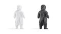 Blank black and white plush kid jumpsuit mockup, looped rotation