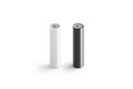 Blank black and white power battery mockup set, isolated