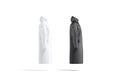 Blank black and white protective raincoat mockup, profile view Royalty Free Stock Photo