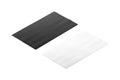 Blank black and white rectangle interior carpet mockup, side view