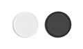 Blank black and white round embroidered patch mockup, top view Royalty Free Stock Photo