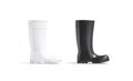 Blank black and white rubber wellington boot mockup set