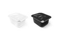 Blank black and white sauce plastic container mock up set