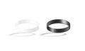Blank black and white silicone wristband mockup set, no gravity Royalty Free Stock Photo