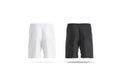 Blank black and white soccer shorts mockup set, back view Royalty Free Stock Photo