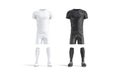 Blank black and white soccer uniform mock up set Royalty Free Stock Photo