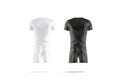 Blank black and white soccer uniform with t-shirt short mockup, Royalty Free Stock Photo