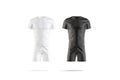 Blank black and white soccer uniform with t-shirt short mockup