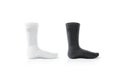 Blank black and white socks design mockup, isolated, clipping path.