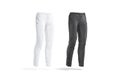 Blank black and white sport pants mockup, side view Royalty Free Stock Photo