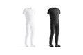 Blank black and white sport uniform mockup, side view Royalty Free Stock Photo