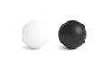 Blank black and white stress ball mockup, front view isolated